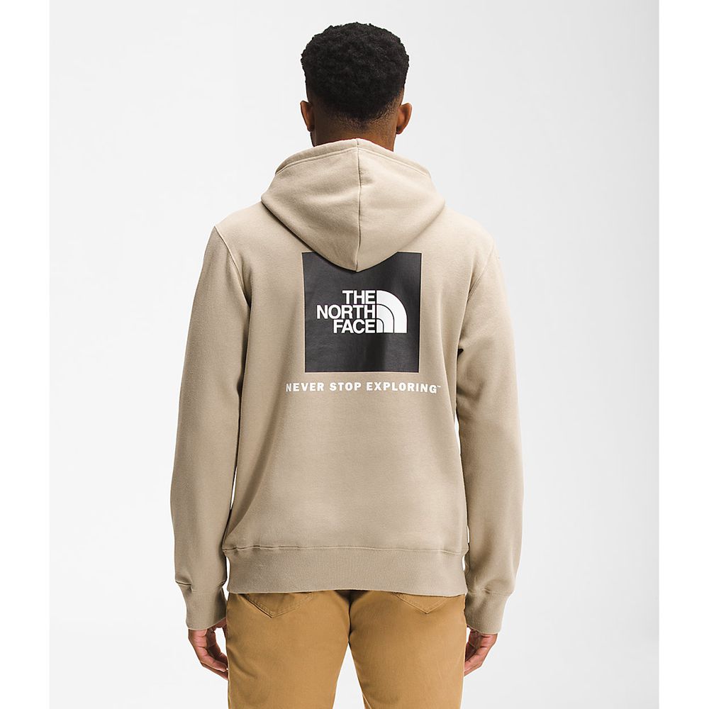 The North Face Hoodie Mens Australia - The North Face Box Nse Pullover Khaki / Black (RSD-503716)